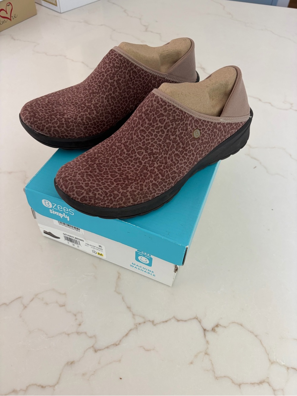 Bzees Slip-On Clog in Dusty Rose Leopard